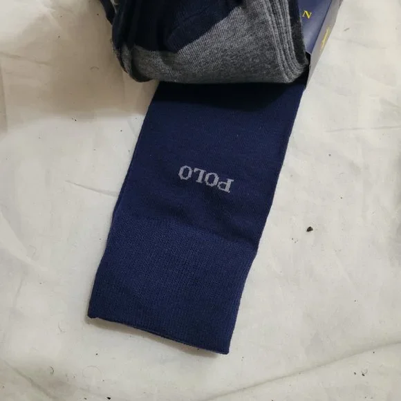 Polo Ralph Lauren 3-Pair Argyle Diamond Solid Super Soft Dress Socks Navy Blue - Picture 4 of 5